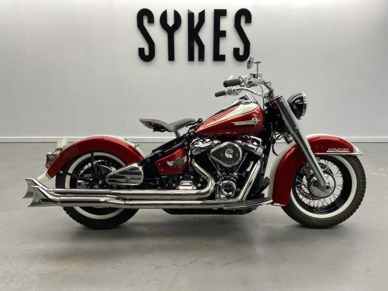 Custom 2018 Harley-Davidson Softail Slim in Candy Red and White Two-Tone