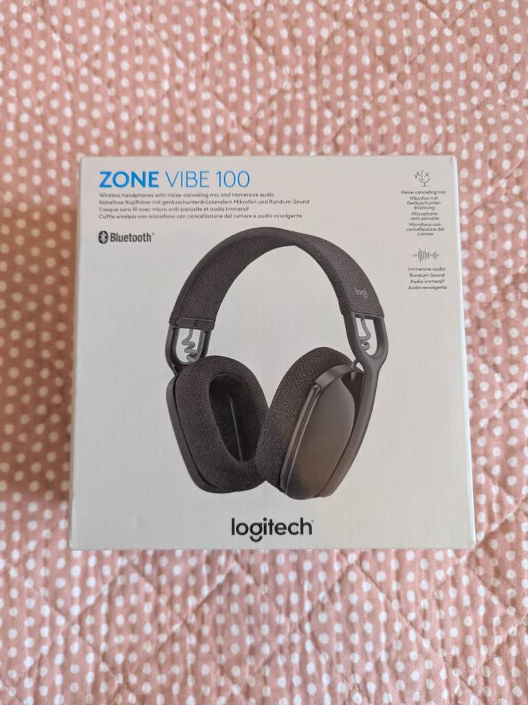 Logitech Zone Vibe 100 Wireless Headphones - Brand New