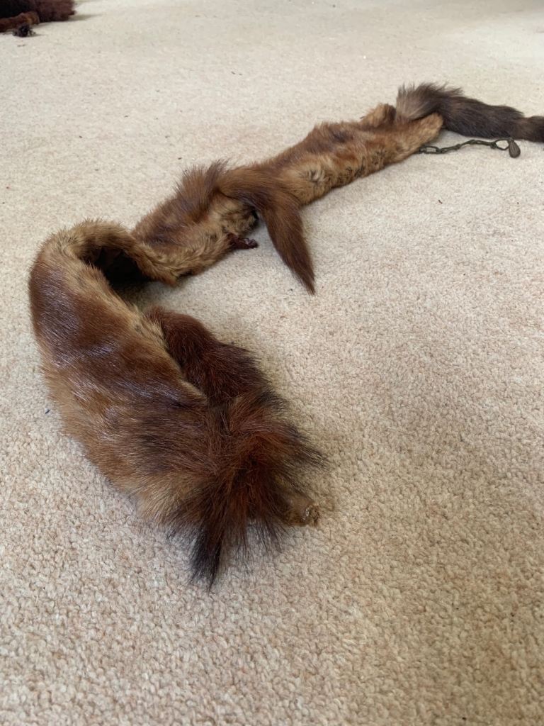  Vintage double fox mink stole
