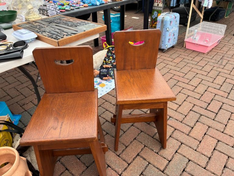 Pair of Wooden Chairs/Stools – Good Condition