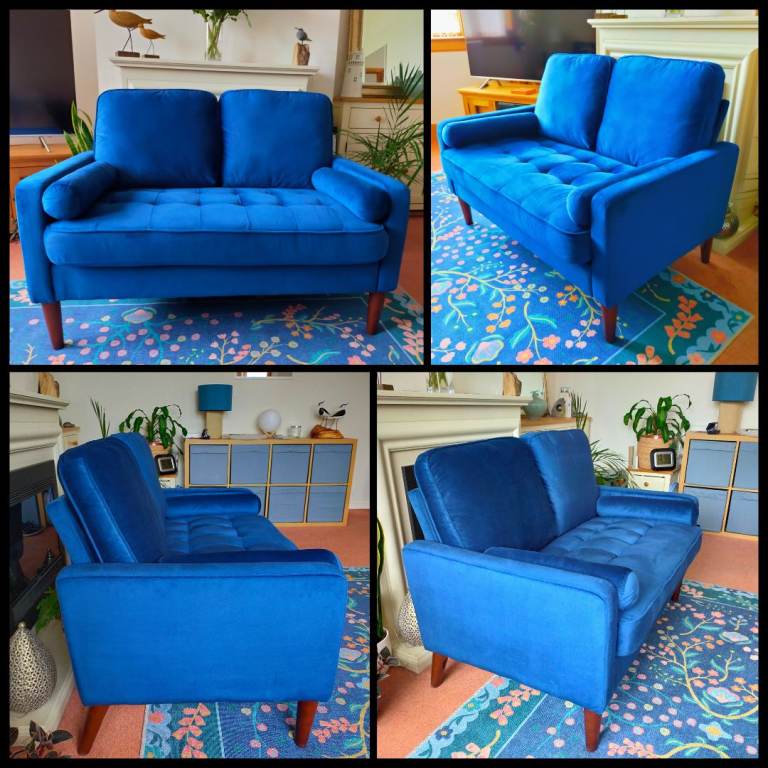 Blue two seater sofa 