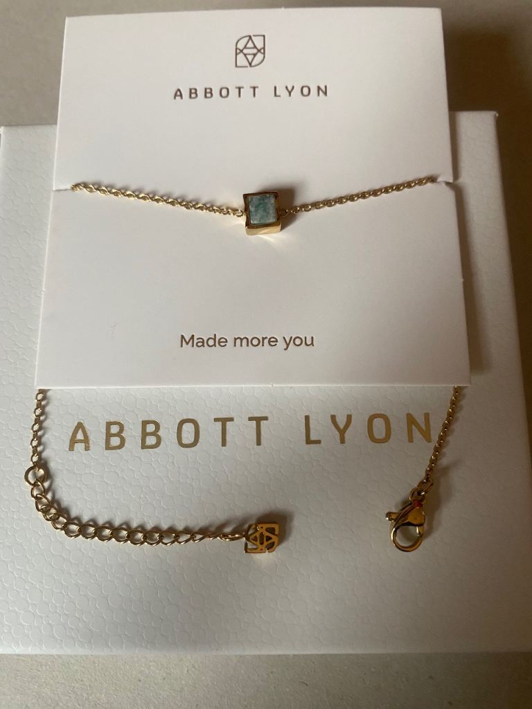 Brand new gold plated and amazonite stone bracelet in gift box