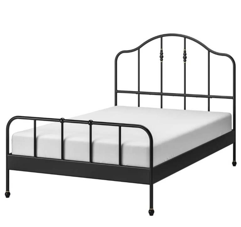 image for SAGSTUA bed frame black/Luröy - IKEA 200/150