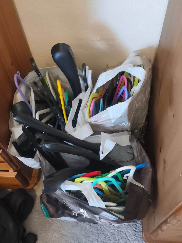 3 bags of hangers for free
