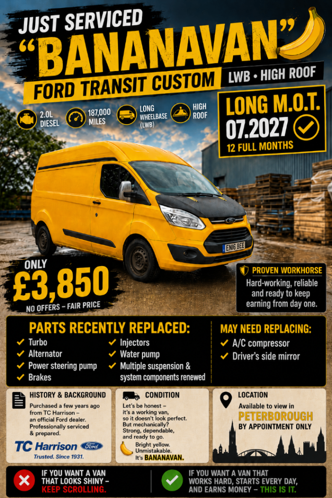 Ford, TRANSIT CUSTOM, Panel Van, 2017, Manual, 1996 (cc)
