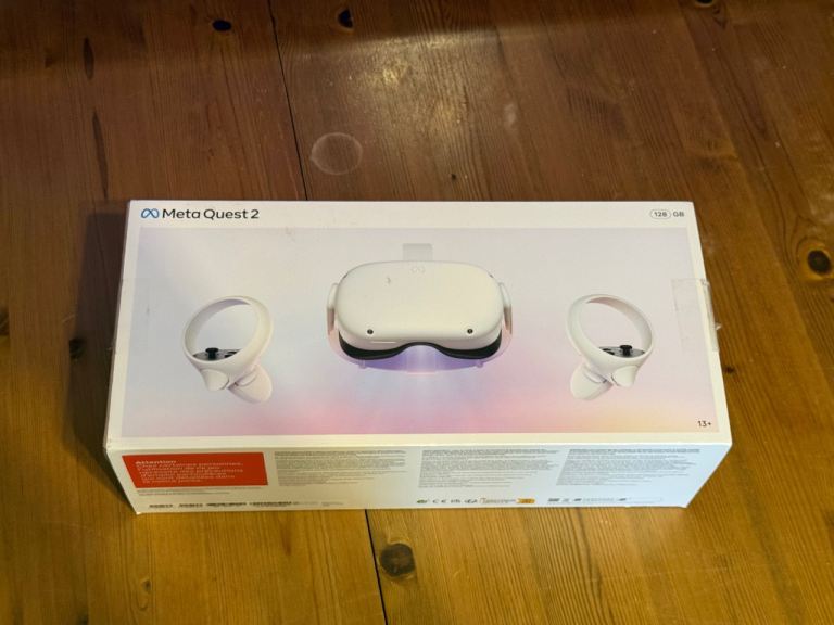 Meta Quest 2 VR Headset + Controllers + Link Cable