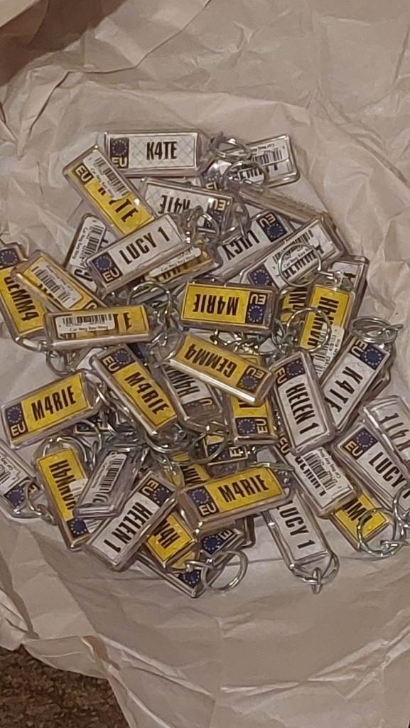 Number plate Keyrings job lot  X46 (female) worth £138