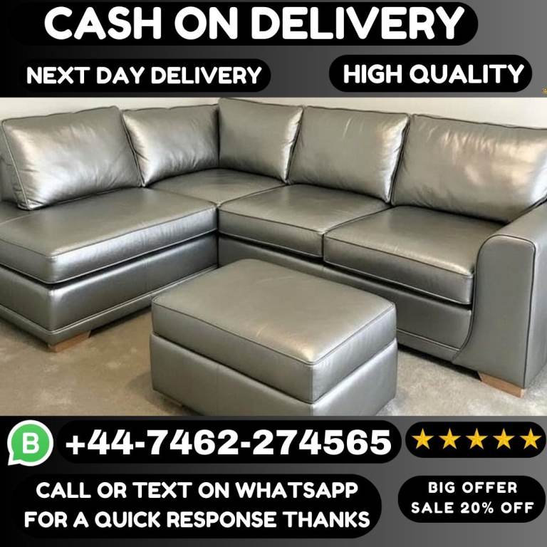 Brand New Dylan Leather Corner or 3+2 Seater Sofas – Available Now