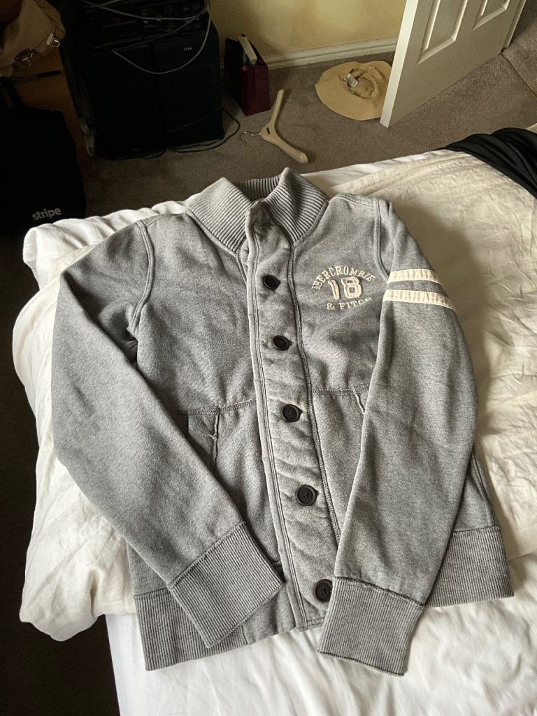 Abercrombie & Fitch Grey Cotton Jacket - Good Condition