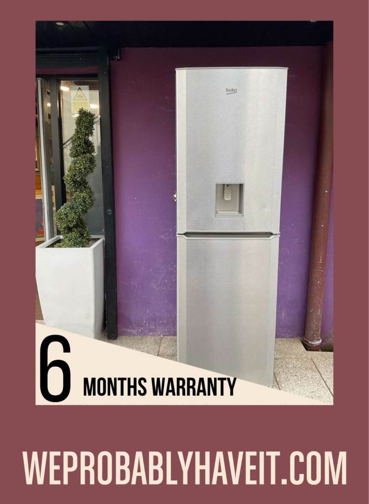 Beko silver fridge freezer with water dispenser with 6mths warranty (9356)