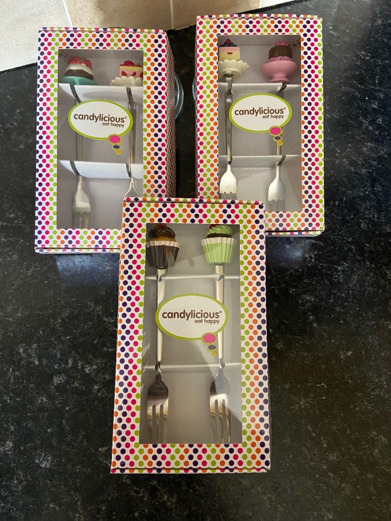 CANDYLICIOUS Dessert Forks - UNUSED In Boxes 