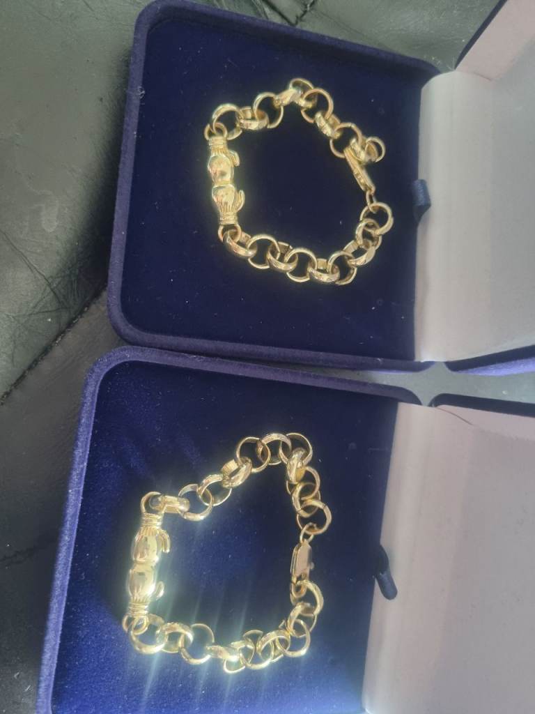 Boys gold plated boxing glove belcher bracelets 