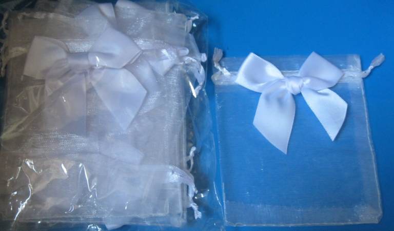 90 NEW White organza Wedding Favour Bags