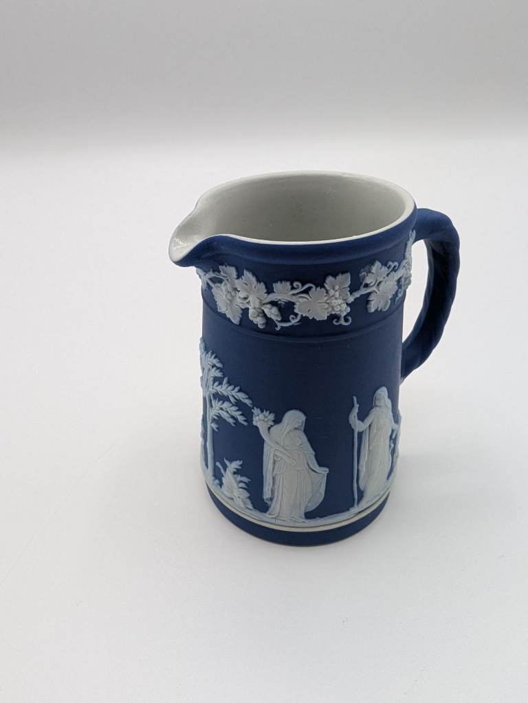Wedgwood Blue Jasperware Pitcher Jug – Good Condition