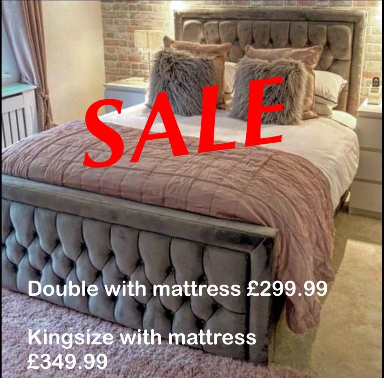 New Double divan bed single small double kingsize king size frame or ...