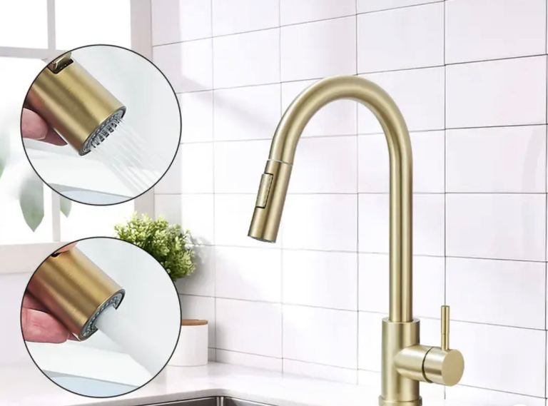 BRAND NEW BOXED Brushed Nickel Golden Kitchen Faucet 