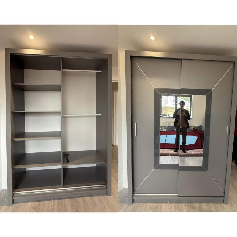 SPECIAL OFFER - BRAND NEW 2 3 DOOR GERMAN SLIDING TWO THREE DOOR WARDROBE WITH MIRRORS