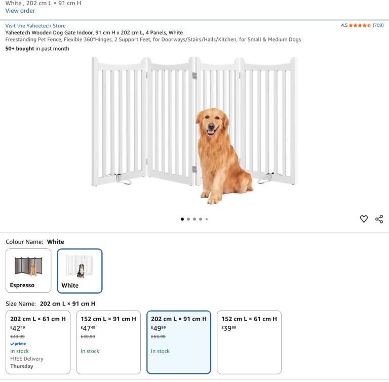 Wooden Dog Gate indoor.