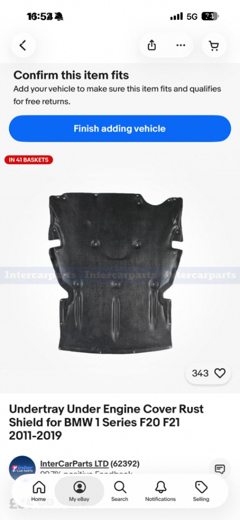 BMW undertray 2011 f20 116d