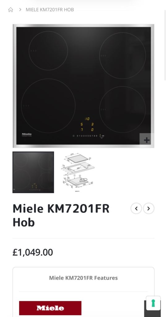 Miele kn7201fr electric induction hob NEW