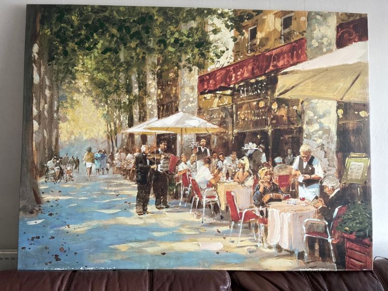 Paris Cafe scene canvas