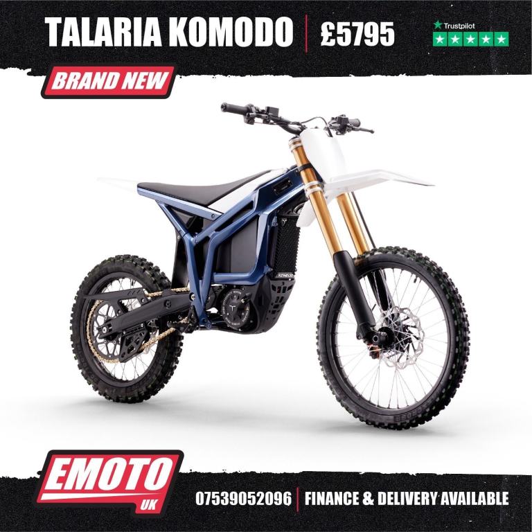 NEW TALARIA KOMODO BLUE 72V 2025 Electric Bike @EmotoUK - Finance Available