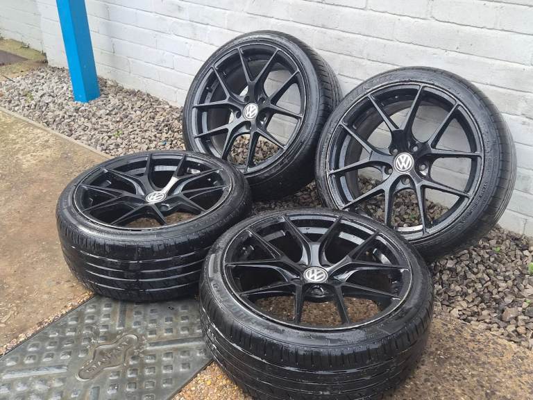 🌟Vw Y Spoke 18 inch alloy wheels 5x112 with TYRES 7M++ GOLF GTI/GTD/R CADDY AUDI SKODA 