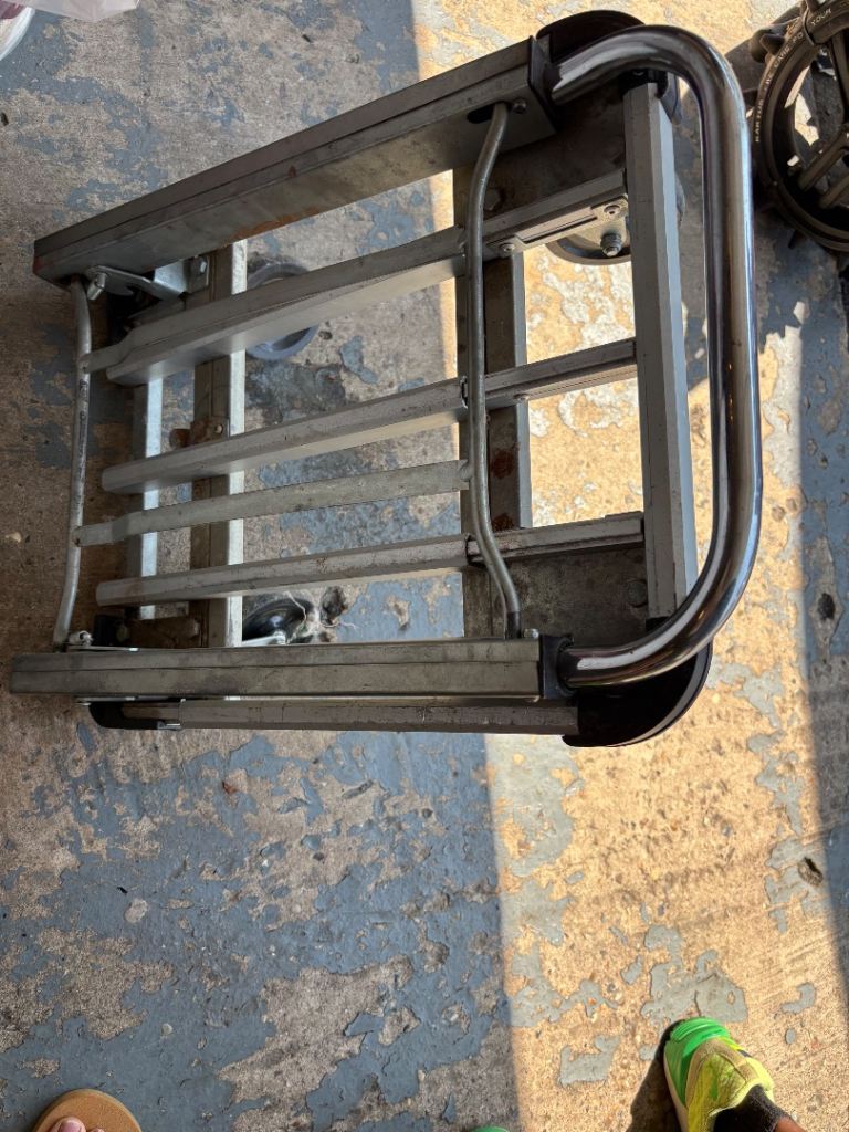 Sturdy Metal Folding Hand Trolley – Silver, Good Condition