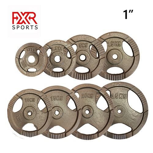 FXR Sports Tri Grip 1inch Iron Weight Plates