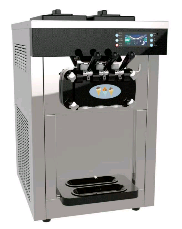 Commercial icecream whippy machine 3 head double tank 560x670x770mm