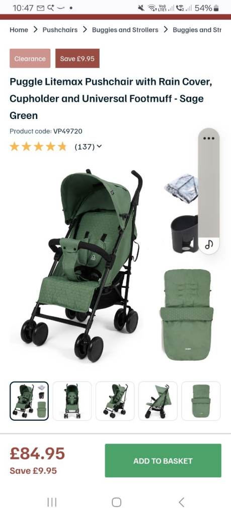 image for Puggle litemax pushchair with accessories 