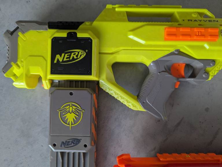 Nerf Gun Bundle - N-Strike Rayven, Elite Strongarm & Mega Cyclone Blaster 