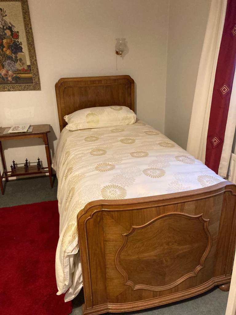antique matching walnut beds with dresser