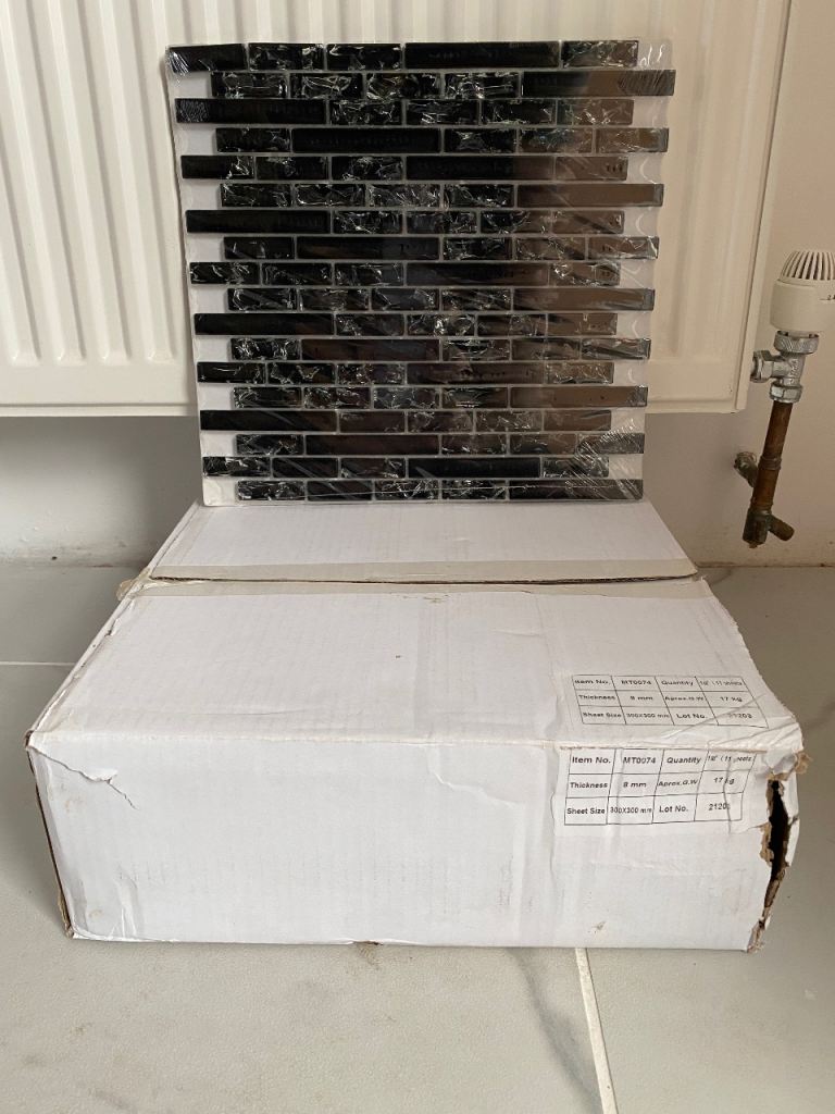 Black Mosaic Beautiful Glass Brick Shape Tile 80 Sheets Available £10 a Sheet