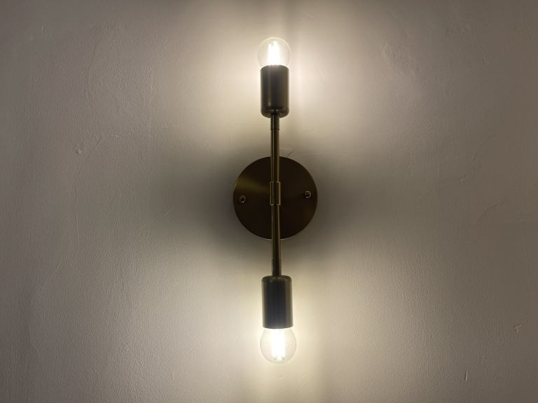 image for Pair of brushed gold lights. 