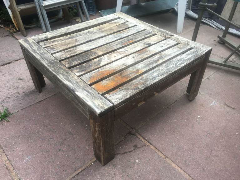 Teak Wood Garden Coffee Table Patio Garden Side Table 