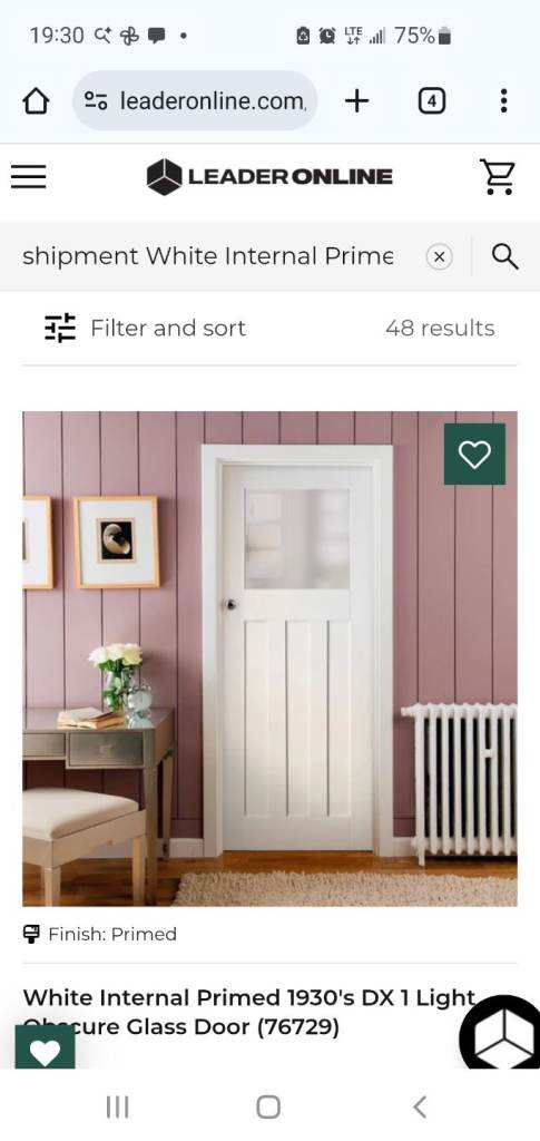 White internal primed door