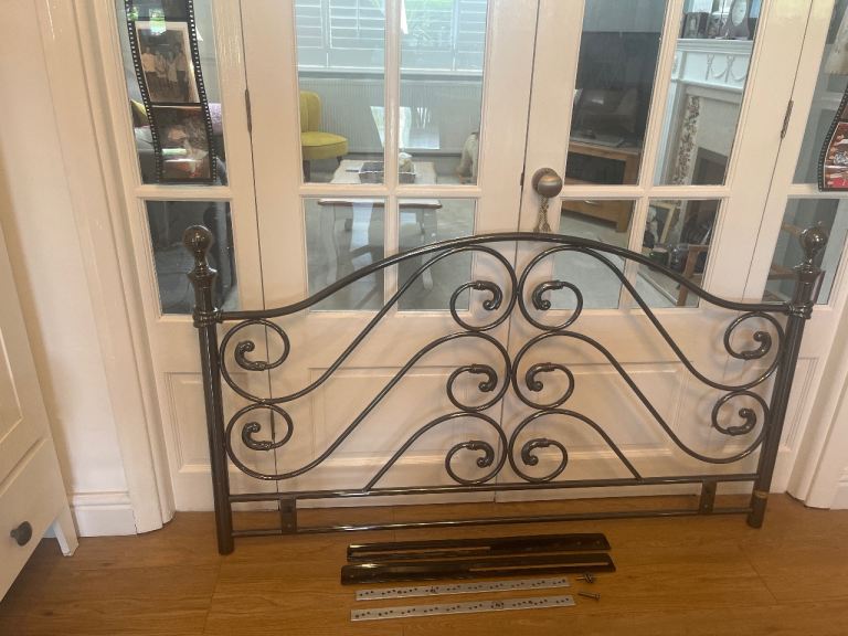 Double Bed Ornate Metal Headboard - GOOD Condition