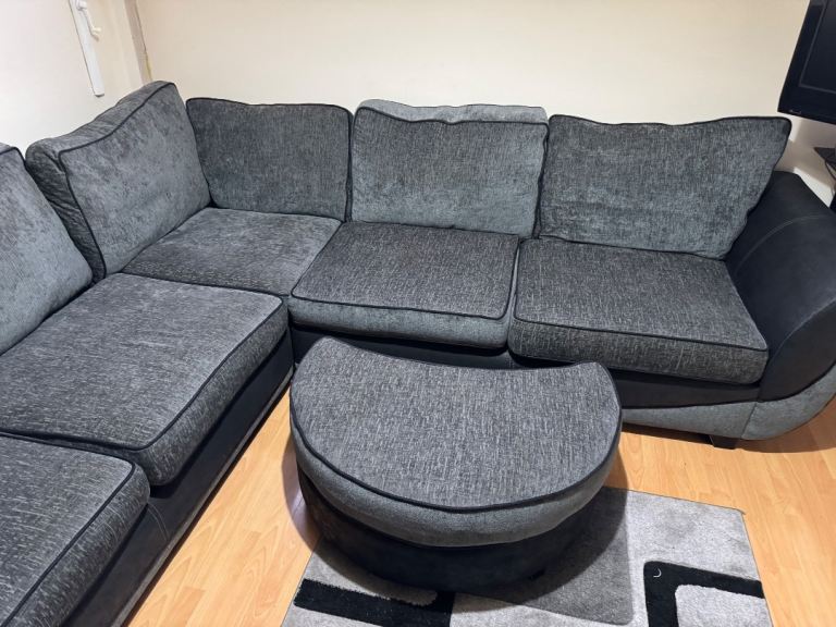 Grey Velvet Corner Dofa