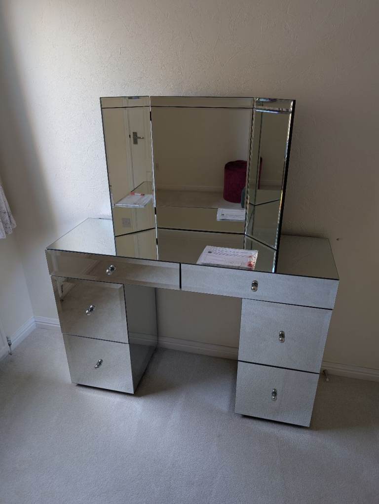 Next Deco Dressing Table Mirrored Plus Freestanding Mirror