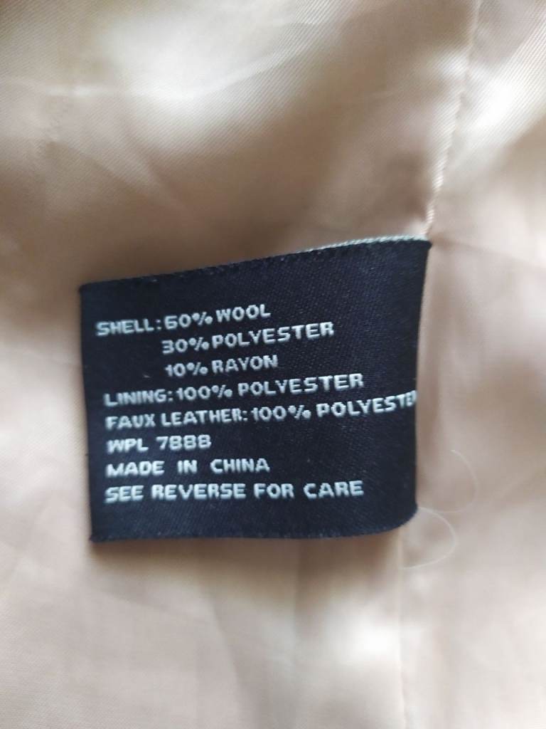 Ladies coat Miss Sixty M60 Gray Wool Blend Car Pea Coat size L