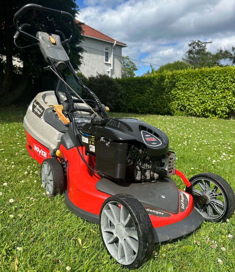 Rover 4blade petrol lawnmower 18”cut Selfdrive heavy duty 190cc Briggs mower serviced 