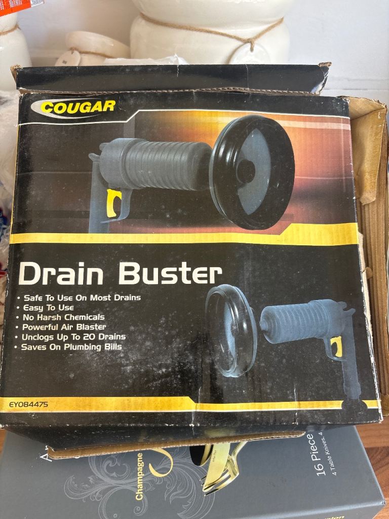 Cougar Drain Buster – Powerful Air Blaster for Clogs, New