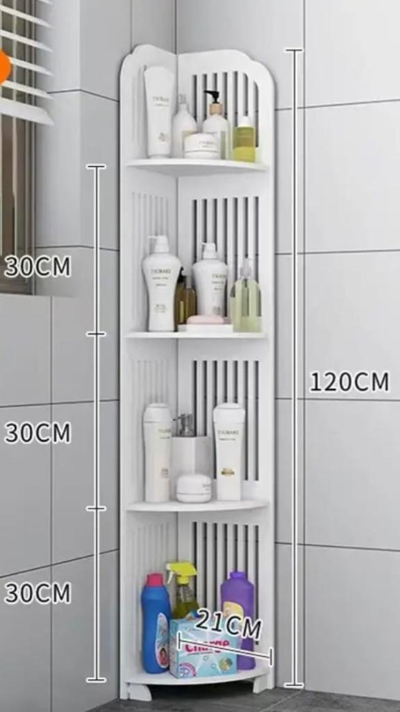 Brand New Bathroom Corner Storage Shelf – 4 Tier