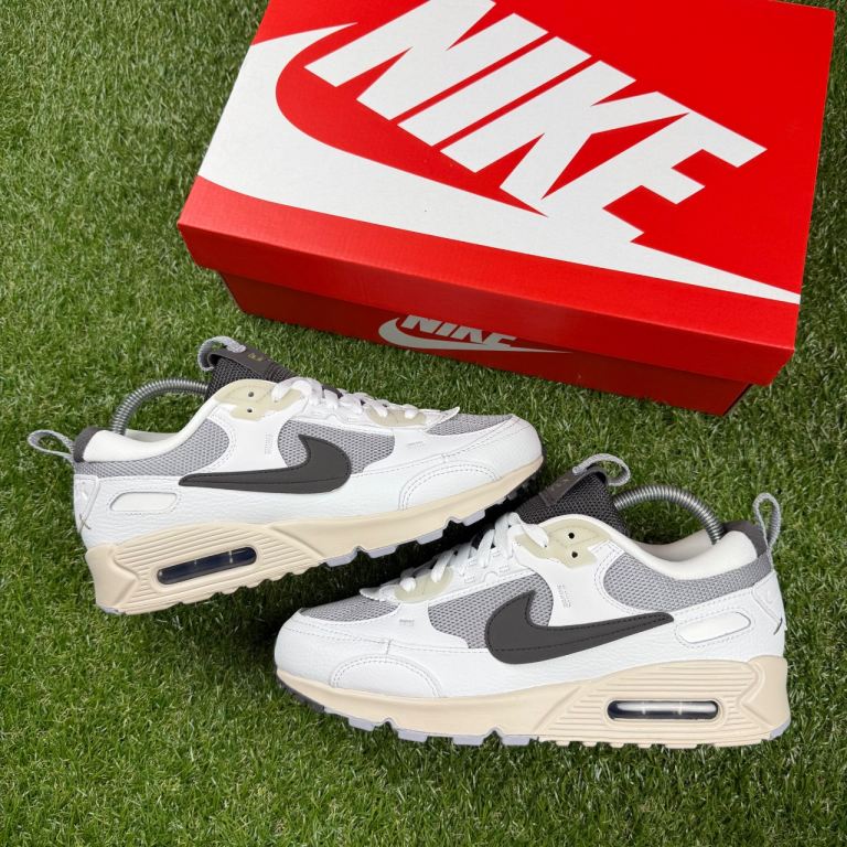 Nike Air Max 90 Futura Trainers - Wolf Grey / Medium Ash - Size UK 7