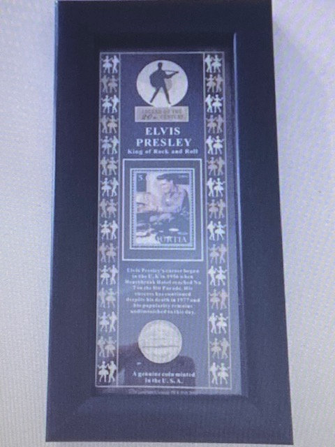 Elvis Glass Frame Includes coin minted in USA! **EX**