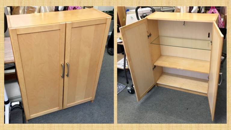 Wood Living Room Storage Unit, L80cm x D30cm x H106cm