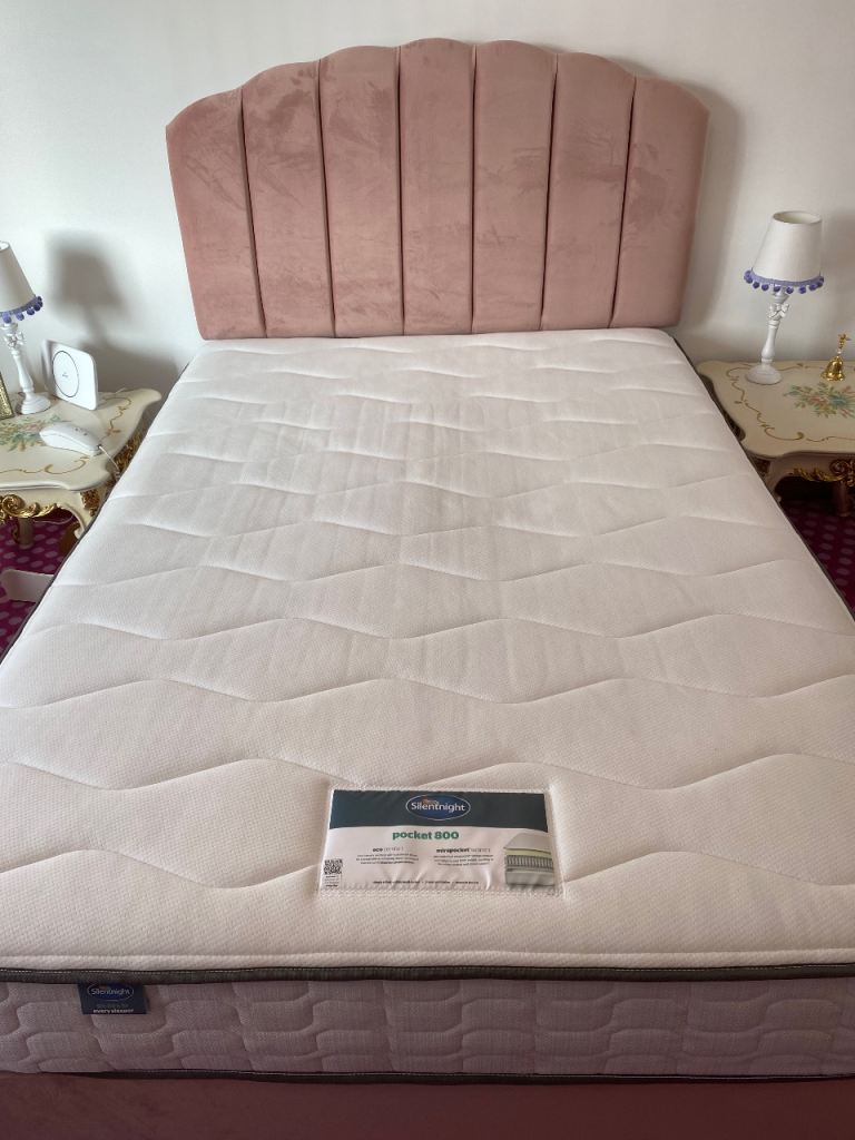 Bed Pink divan double silent night divan bed storage drawers mattress 