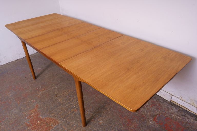 McIntosh mid-century teak double extending dining table with 6 chairs 