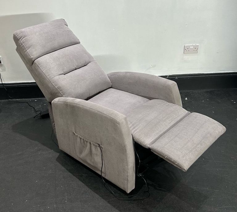 Wayfair Grey Fabric Power Electric Rise & Recline Armchair